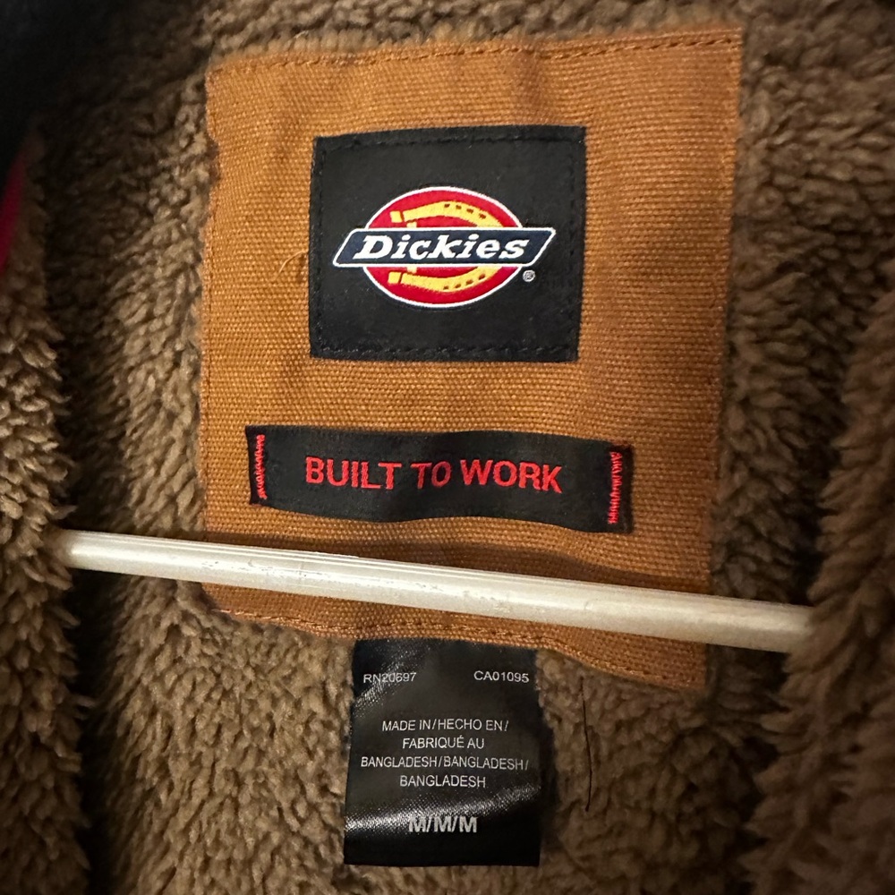 Dickies Fleece-Lined Flannel Shirt Jacket, Charcoal/Black Plaid, Size Medium. - Picture 3 of 8